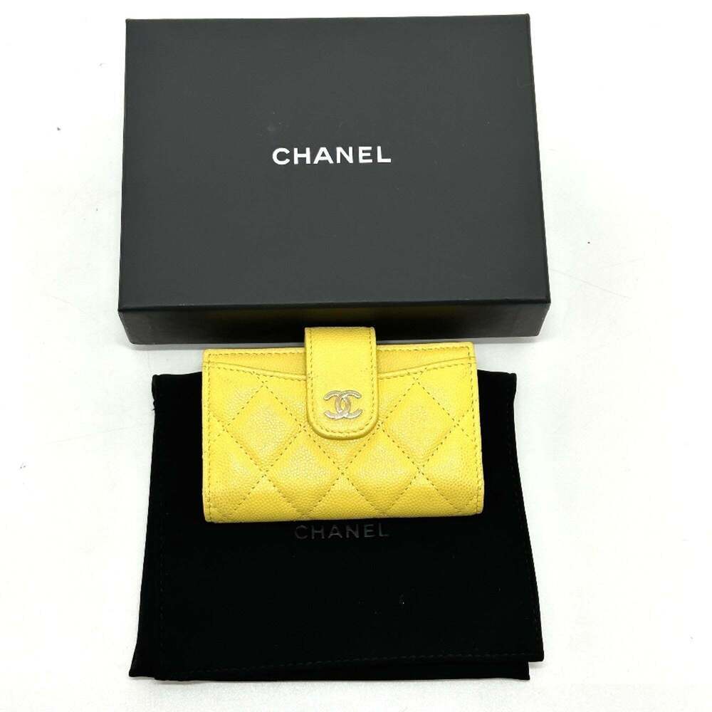 CHANEL Yellow Caviar Leather Logo Wallet - Picture 16 of 16